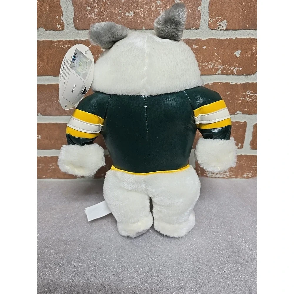 Vintage Green Bay Packers Football Bulldog Mascot Plush Stuffed Animal NFL 1998